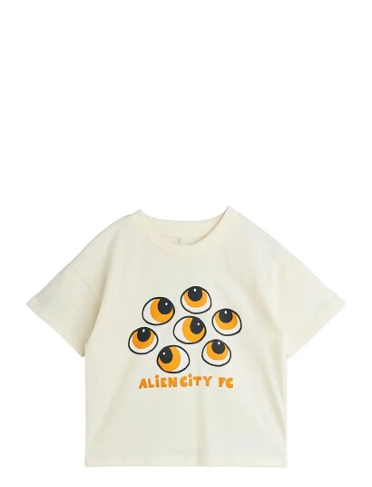 Mini Rodini Eyes Sp Ss Tee Cream 116/122