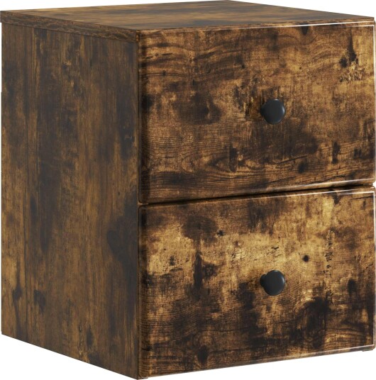 Vegghengt Nattbord Røkt Eik 34,5 x 33 x 40 cm Konstruert tre