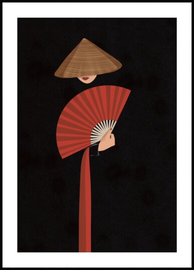 Elegant Asian Fan Plakat / 30x40
