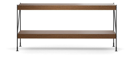 MENU Zet hyllesystem oak dark stained, 1 x 2, black steel base
