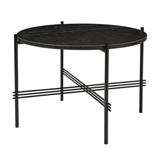 Gubi TS salongbord svarte bein Ø 55 cm svart marmor Gubi TS salongbord svarte bein Ø 55 cm svart marmor