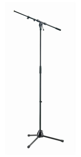 K&M 21040 Mikrofonstativ M/teleskopboom, Korte Ben, Sort Finish K&M 21040 Mikrofonstativ M/teleskopboom, Korte Ben, Sort Finish
