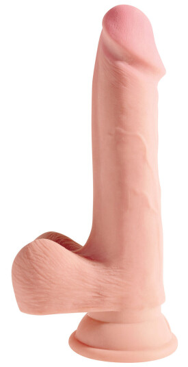 King Cock Plus Triple Density Dildo med Pung 23 cm   - Beige