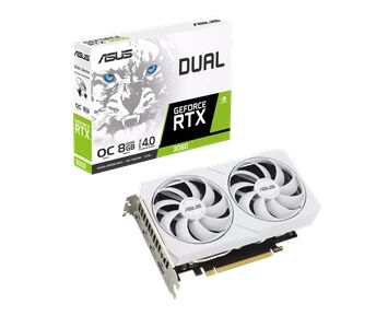 Asus GeForce RTX 3060 Dual OC White Edition 8GB GDDR6 - 8GB GDDR6 RAM - Grafikkort