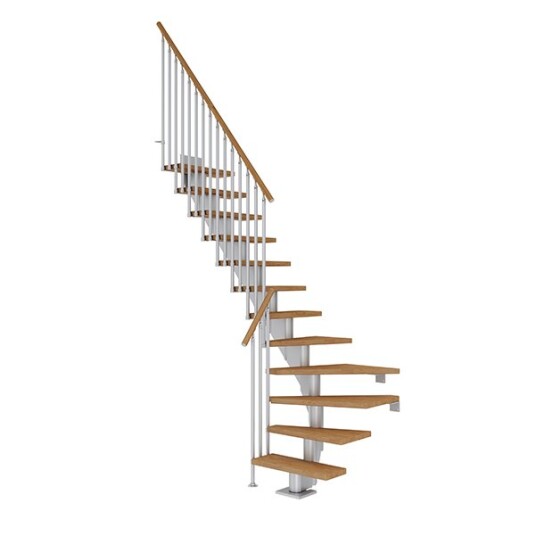 Dolle Frankfurt L-trapp I Pearl Grey -classic Iii-oljeret Eik-65-13 - Loddret Høyde 259 301 Cm Dolle Frankfurt L-trapp I Pearl Grey -classic Iii-oljeret Eik-65-13 - Loddret Høyde 259 301 Cm