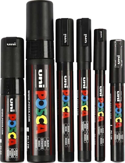 Tusj Creativ Company Posca Svart Strek 0,7 15 mm 6 Stk/1 Pk