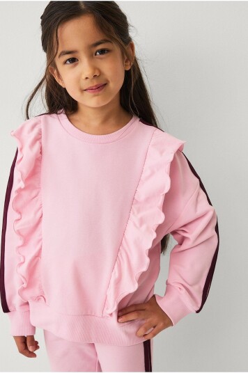 Ellos Collection Collegegenser med volanger Rosa