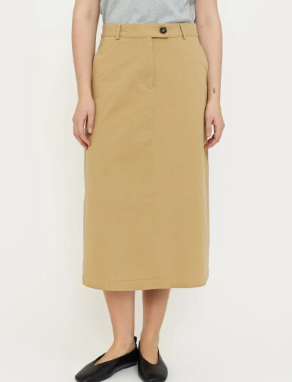 Soft Rebels Srvesny Midi Skirt   Beige   M