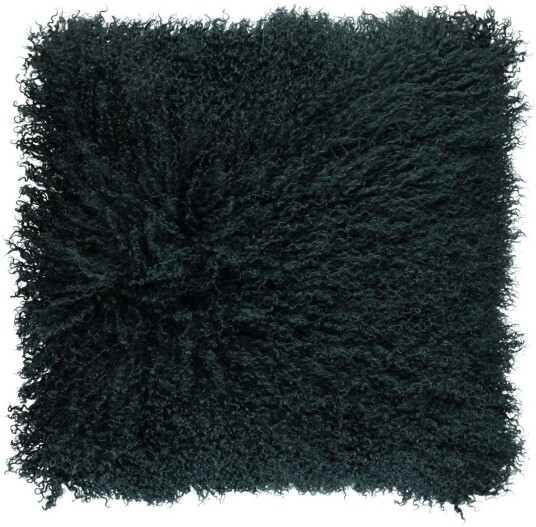 Natures Collection Saueskinnspute Krøllet Tibet 40x40 cm Blågrønn