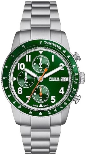 Fossil Herreklokke FS6048 Sport Tourer Grønn/Stål Ø42 mm