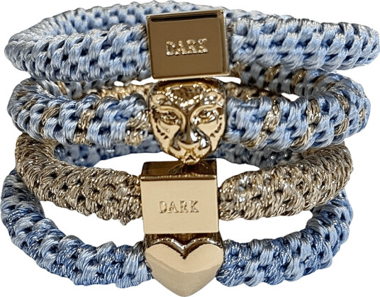 DARK Fat Hair Ties Combo Cool Blue Mix w/ Gold 4pcs DARK Fat Hair Ties Combo Cool Blue Mix w/ Gold 4pcs