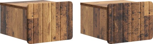  Vegghengt Nattbord 2 pcs Gammelt tre 33 x 34,5 x 24 cm