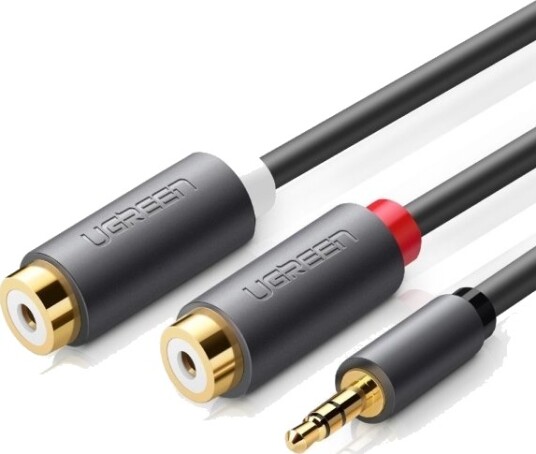 Ugreen 10547 3.5Mm Hankjønn 2 X Rca Hunkjønn Sort