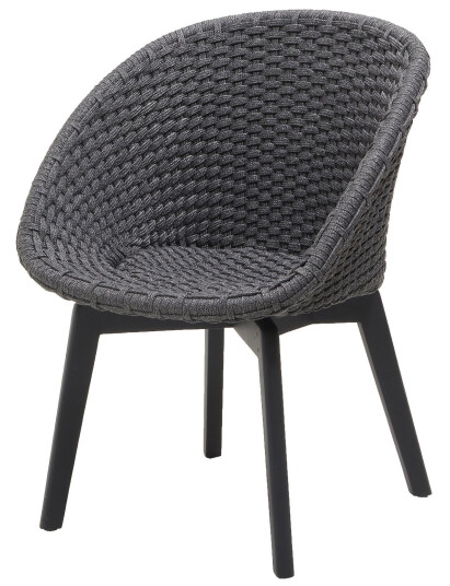 Cane-line Peacock stol m/armlene Mørkegrå/teak Grå