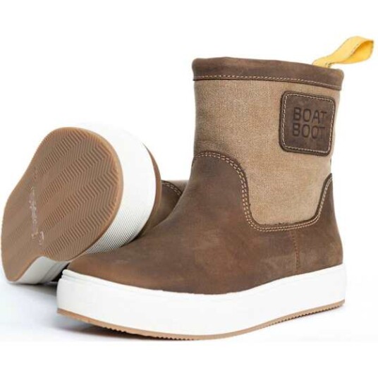 Boatboot Lowcut Canvas Leather Dame Leather Brown 40