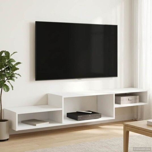 vidaXL Vegghengt TV-skap Veggmontert Hvit 150 x 28 x 26 cm