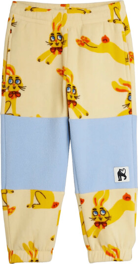 Mini Rodini Rabbits Aop Fleece Trousers Yellow 80/86