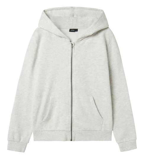 LMTD Cardigan m. Hette Noos NlnNizu Light Grey Melange LMTD 7 8 år 122 128 Cardigan Grå
