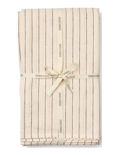 STUDIO FEDER Kori Table Cloth - Cot/Lin - Cream - 140X250CM