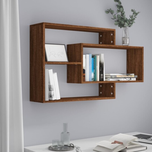 vidaXL Vegghylle brun eik 104x20x58,5 cm konstruert tre vidaXL Vegghylle brun eik 104x20x58,5 cm konstruert tre