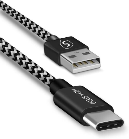 SIGN Skin USB-A to USB-C Cable 2.4A 3m - Black/White