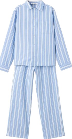 Mango Striped Pyjama Set - MEDIUM BLUE - 164