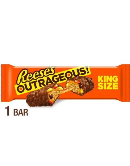 Reese’s Outrageous Bar med Reese"s Pieces og Peanøttsmør 83 gram USA Import