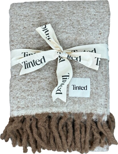 Fridh Pledd Mohair 130x170 cm Brun / Off white