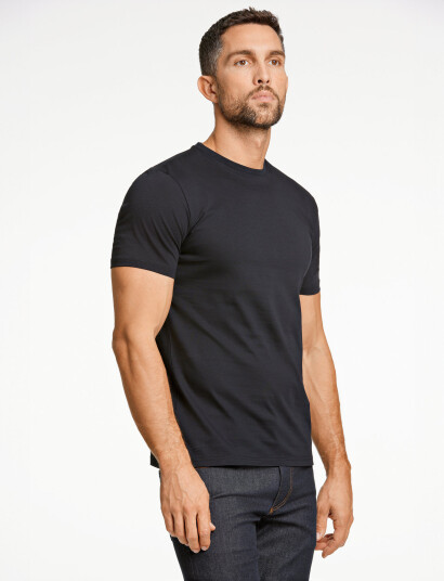 Lindbergh Black Mercerized Cotton Tee S/S - Black - XXL