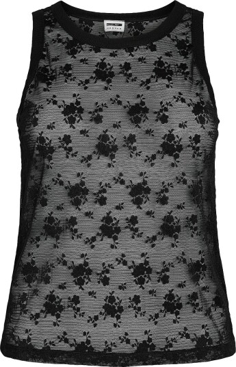 Noisy May Curve   Singlet nmEve Lace Tank   Svart