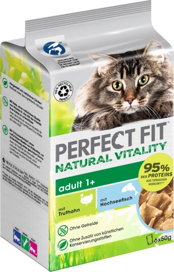Perfect Fit våtfôr Katt Natural Vitality og Kalkun havfisk 12 x 50 g Perfect Fit våtfôr Katt Natural Vitality og Kalkun havfisk 12 x 50 g
