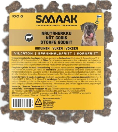 Smaak Dog Adult Beef Treat 100G
