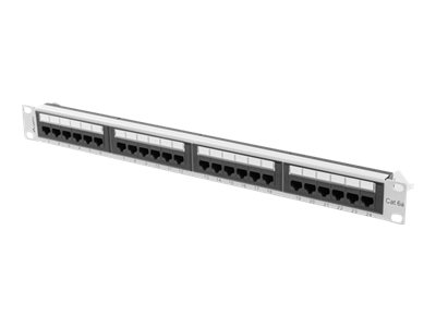 Lanberg Ppua 1024 S Koblingspanel Rackmonterbar Cat 6A Utp Rj 45 X 24 Ral 7035 Grå 1U 19" PPUA 1024 S