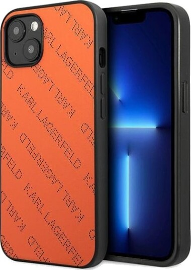 Karl Lagerfeld Perforert Etui for iPhone 13/14/15 6,1" Oransje