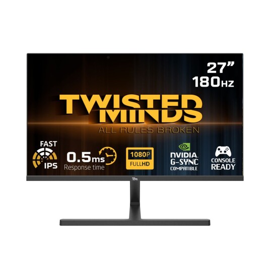 Twisted Minds Blaze 27" FHD Gaming Monitor 180Hz 0.5ms HDMI 2.1 Svart Twisted Minds Blaze 27" FHD Gaming Monitor 180Hz 0.5ms HDMI 2.1 Svart