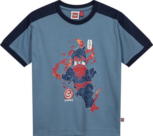 LEGO® Ninjago T skjorte   LWTaj 710   Blå m. Trykk   LEGO® Wear   9 år (134)   T skjorte Lyseblå Marineblå Rød