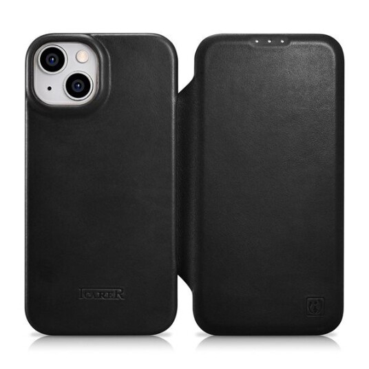 Icarer Ce Oil Wax Premium Leather Folio Case Iphone 14 Plus Magnetic Flip Magsafe Black (Aki14220707-Bk) Icarer Ce Oil Wax Premium Leather Folio Case Iphone 14 Plus Magnetic Flip Magsafe Black (Aki14220707-Bk)