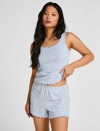 Hunkemöller Short Pointelle Print   Blue   L