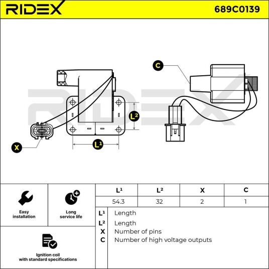 Tennspole RIDEX 689C0139 Tennspole RIDEX 689C0139