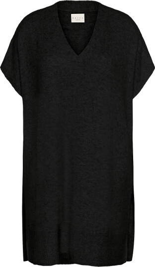 Kaffe Curve Kcannett Knit Poncho - Black - L/XL