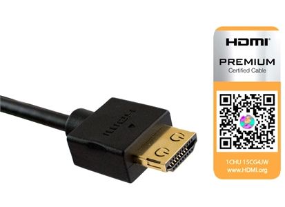 SCP HDMI Premium HEC -  1,0 m Ultra Thin HDMI kabel m/Ethernet Sort 4K Blister