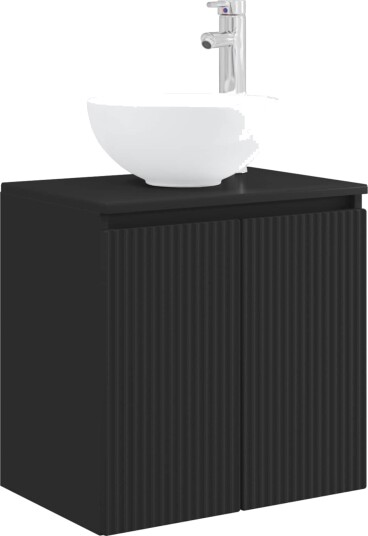  Vegghengt vaskeservant Svart 49,5 x 41 x 64,5 cm Konstruert tre