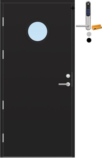 Ytterdør Bygg1 Fjell 10 Klarglass med Yale Doorman Classic Home