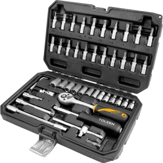 Tolsen Bits Og Pipenøkkelsett 1/4" 46 Deler