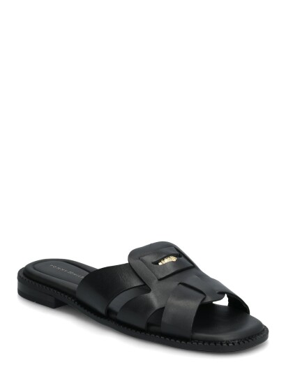 Tommy Hilfiger Coin Leather Sandal Black 42