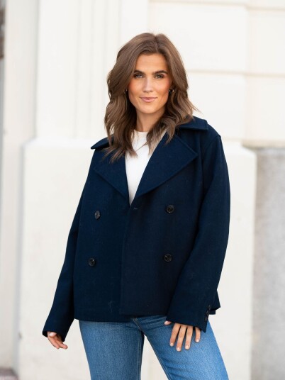 Selected Femme Alma Short Wool Jacket Blå 36