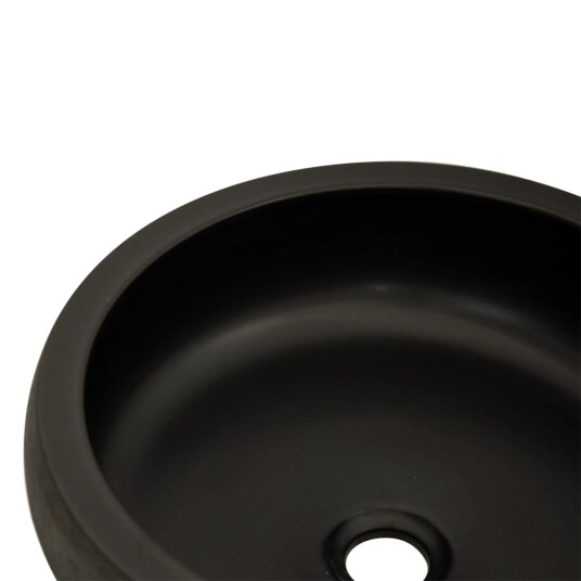 vidaXL Benkeservant svart og brun rund Φ41x14 cm keramikk