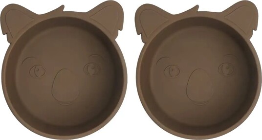 Nuuroo Alex Silicone Deep Plate 2 Pack Koala   Brown   