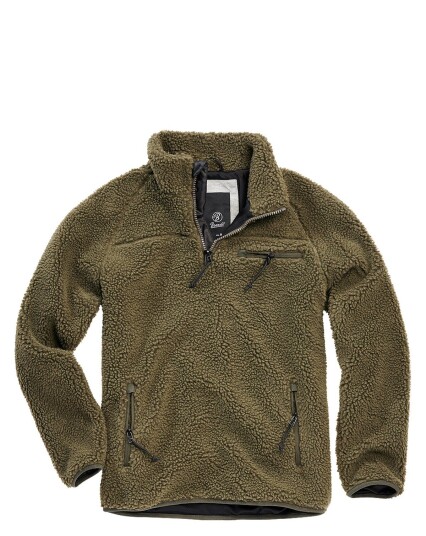 Brandit Teddyfleece Troyer Sweatshirt Grønn Oliven