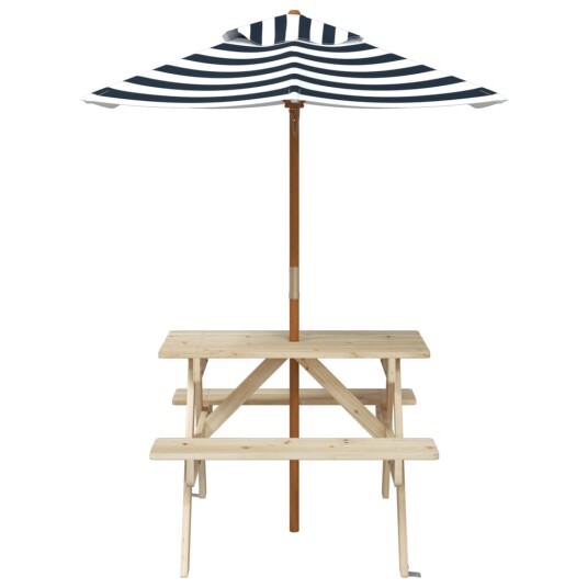  Piknikbord for 4 barn med parasoll heltre gran